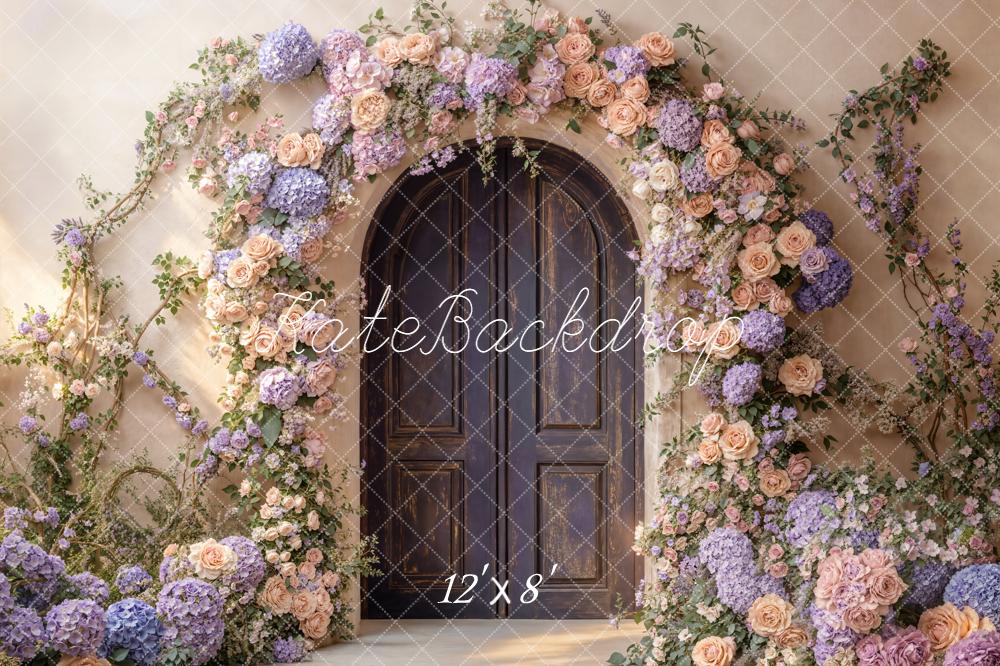Kate Spring Floral Arch Wooden Door Backdrop Designed by Emetselch - Image 8