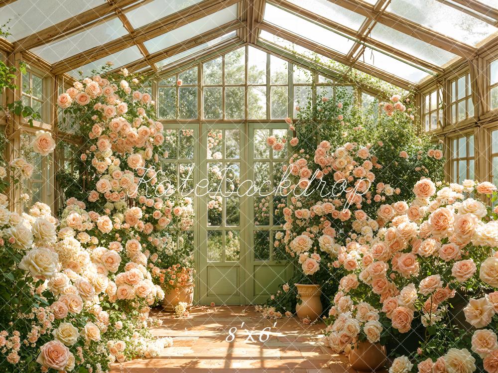 Kate Spring Floral Garden Glasshouse Fleece Backdrop Designed by Emetselch