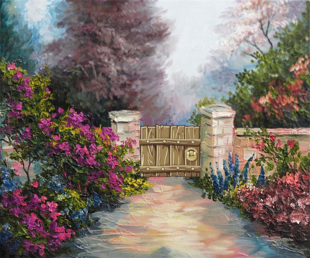 Kate Spring Flowers and Fence Children Backdrop for Photography Designed by JFCC - Image 4