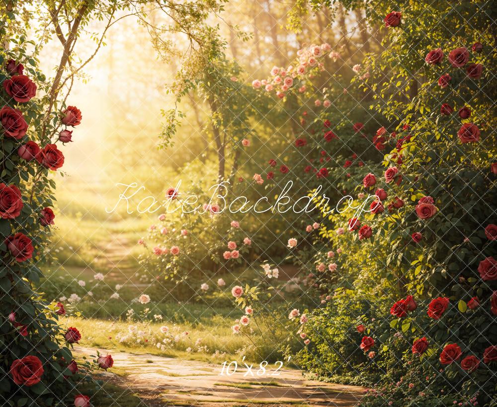 Kate Spring Garden Rose Sunlight Backdrop Designed by Emetselch - Image 6