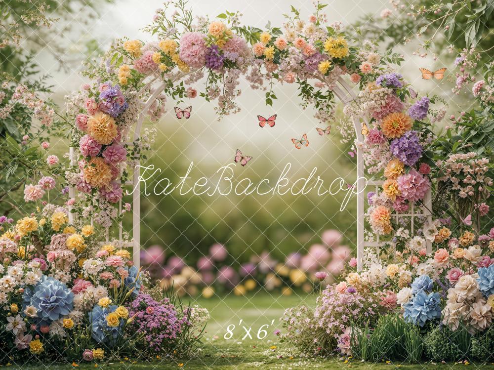 Kate Spring Garland Garden Blossoms Fleece Backdrop Designed by Emstselch