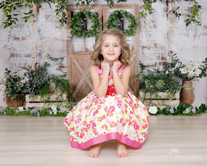 Kate Spring/Mother's day Green Plants Barn Door Backdrop Designed by Jia Chan Photography - Image 8