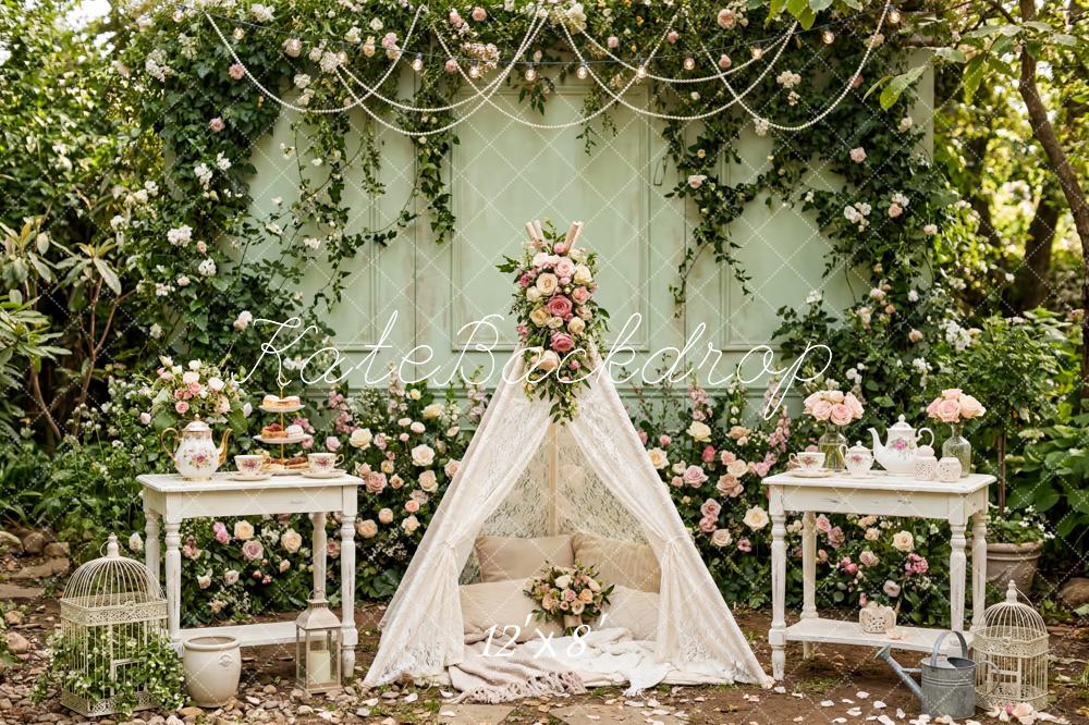 Kate Spring Lace Tent Garden Fleece Backdrop Designed by Patty Robert - Image 4