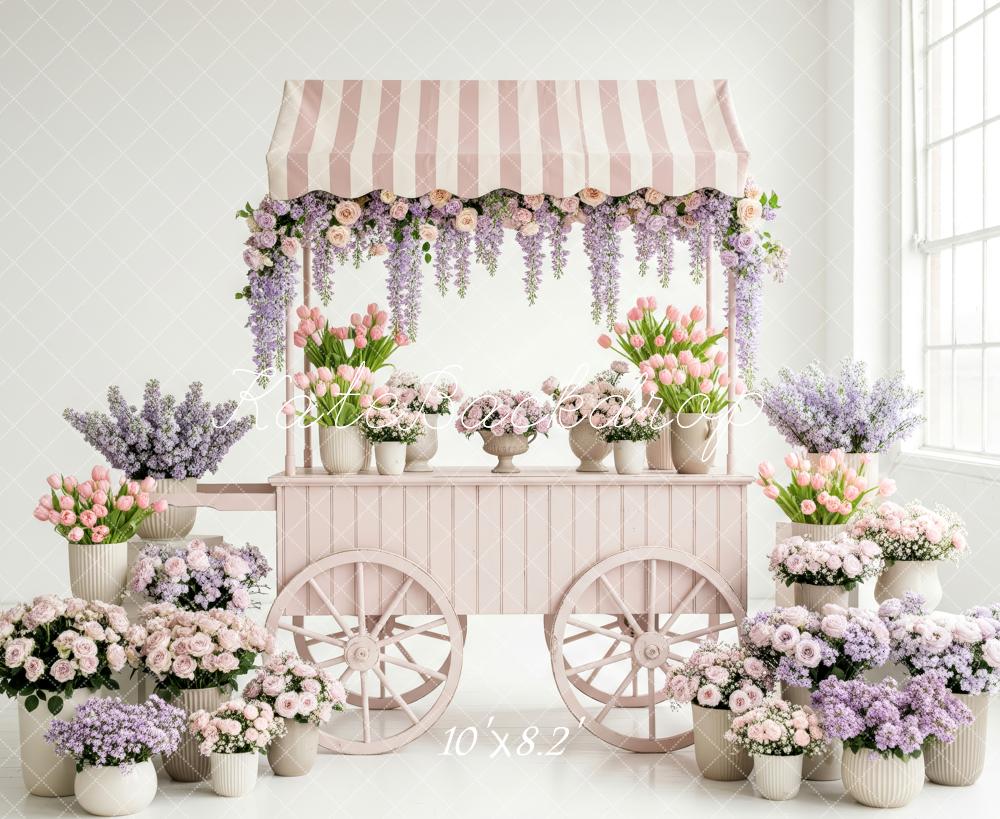 Kate Spring Pink Cart Fleece Backdrop Designed by Patty Robert - Image 3