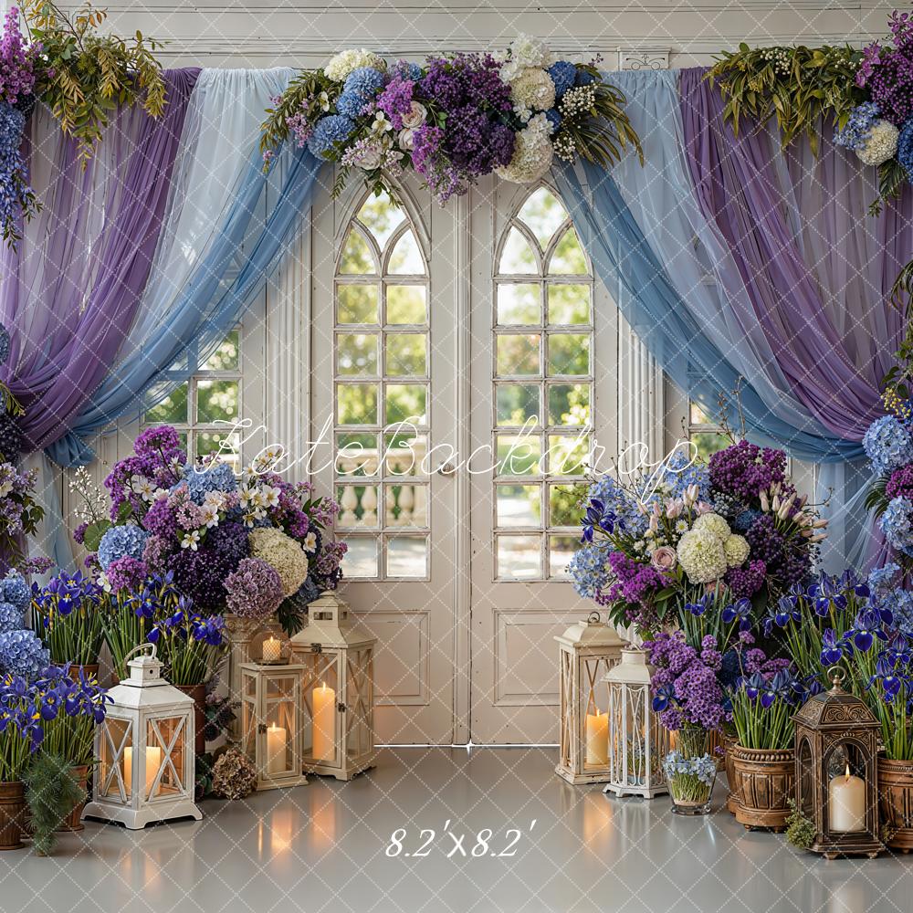 Kate Spring Purple Drapes Lanterns Backdrop Designed by Emetselch - Image 5