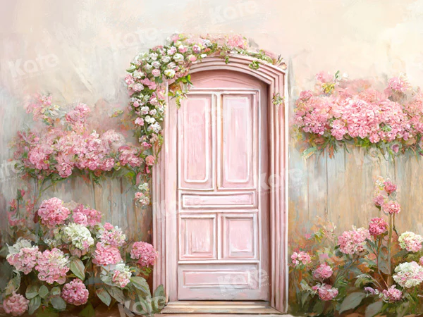 Kate Spring Soft Pink Floral Door Backdrop Designed by Chain Photography - Image 5