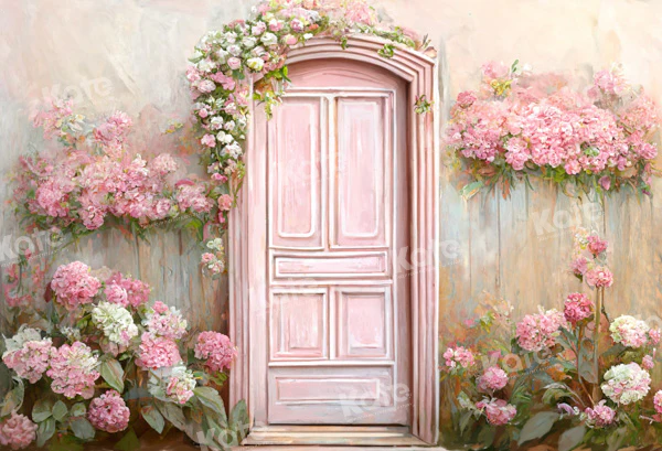 Kate Spring Soft Pink Floral Door Backdrop Designed by Chain Photography - Image 7