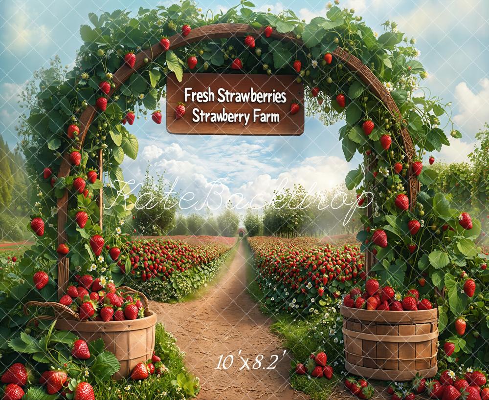 Kate Spring Strawberry Farm Arch Backdrop Designed by Emetselch - Image 5
