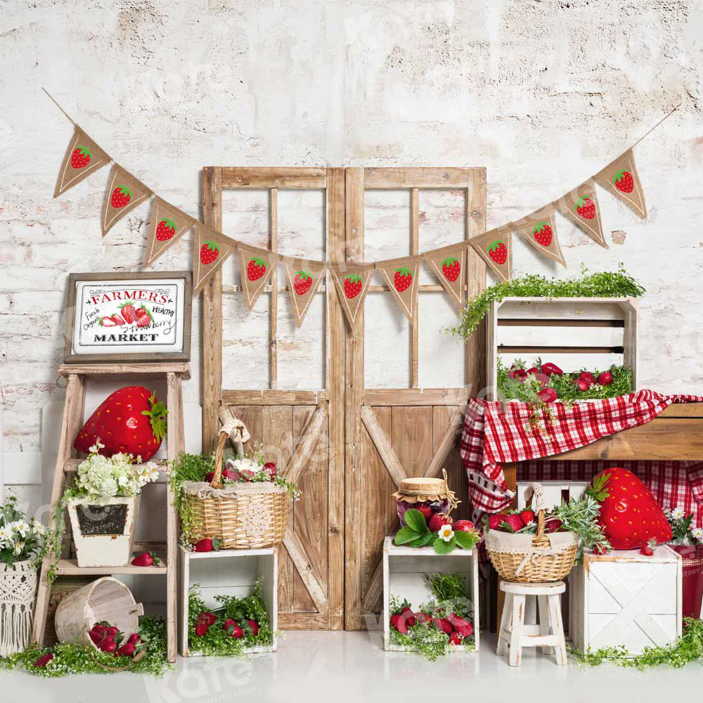 Kate Spring/Summer Strawberry Market Backdrop Designed by Emetselch - Image 2