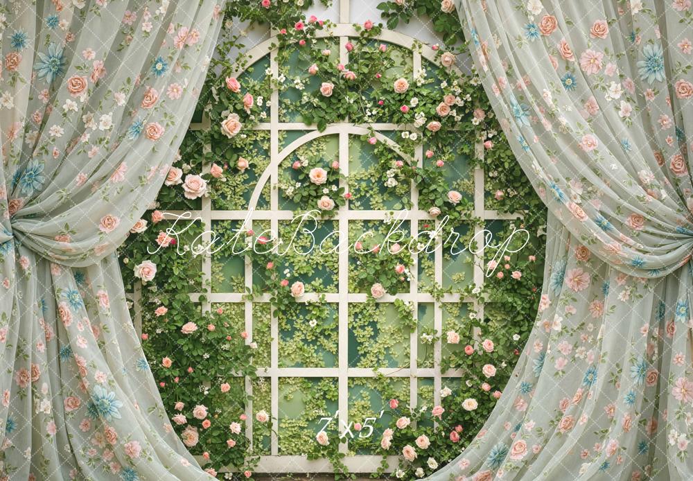 Kate Spring Trellis Curtains Greenery Backdrop Designed by Mini MakeBelieve