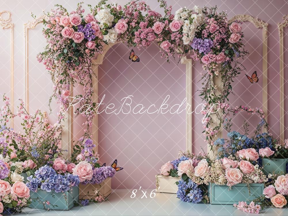 Kate Spring Wedding Floral Arch Light Purple Backdrop Designed by Emetselch - Image 6