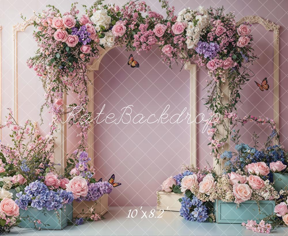Kate Spring Wedding Floral Arch Light Purple Backdrop Designed by Emetselch - Image 8