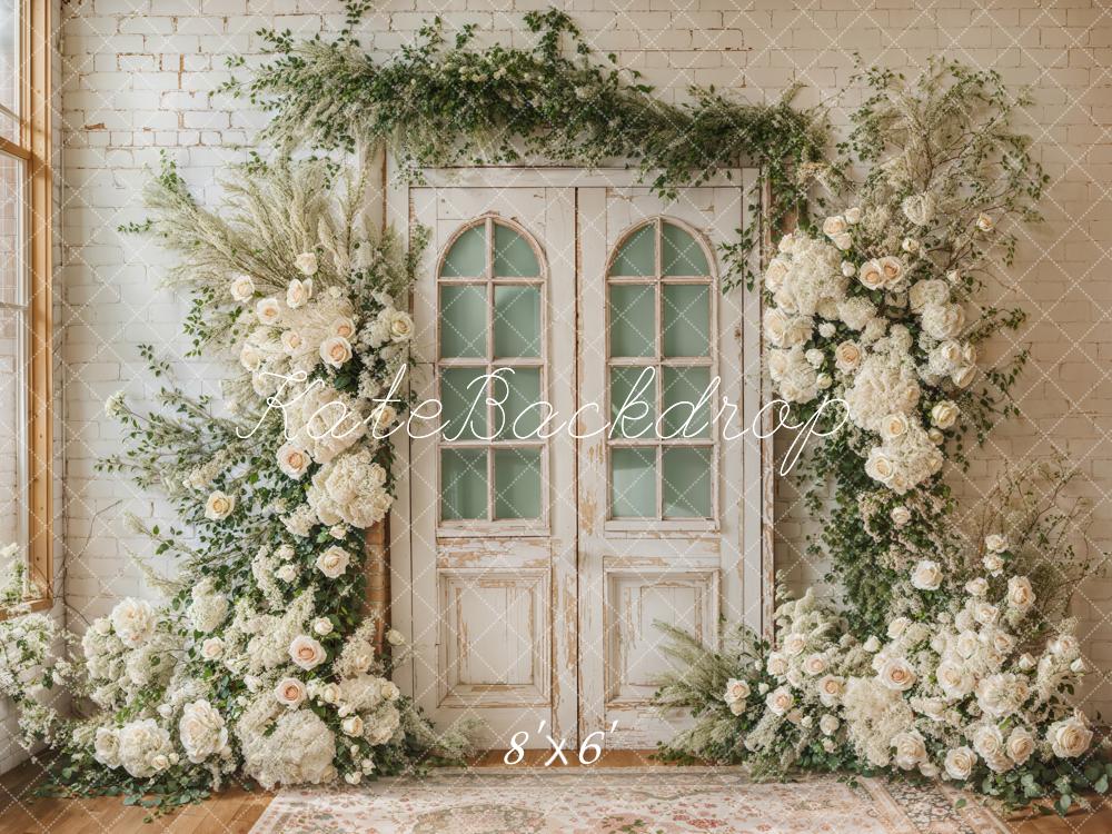 Kate Spring Wedding Floral Door Fleece Backdrop Designed by Emetselch - Image 2