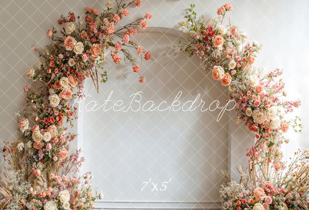 Kate Spring Wedding Flowers White Arch Backdrop Designed by Emetselch - Image 2