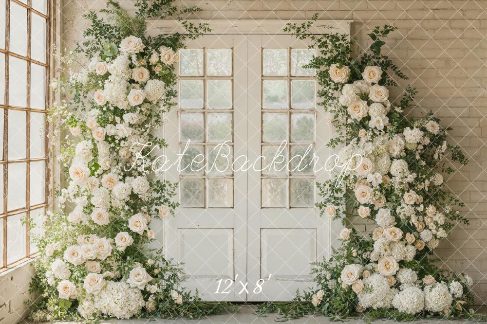 Kate Spring White Roses Arch Windows Backdrop Designed by Emetselch - Image 9
