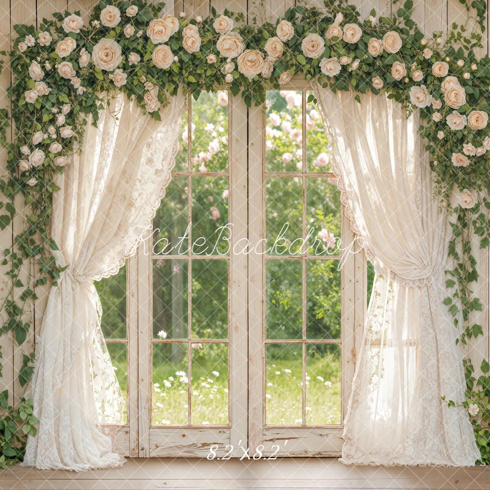 Kate Spring Window Garland Cream Curtain Backdrop Designed by Emstselch - Image 5
