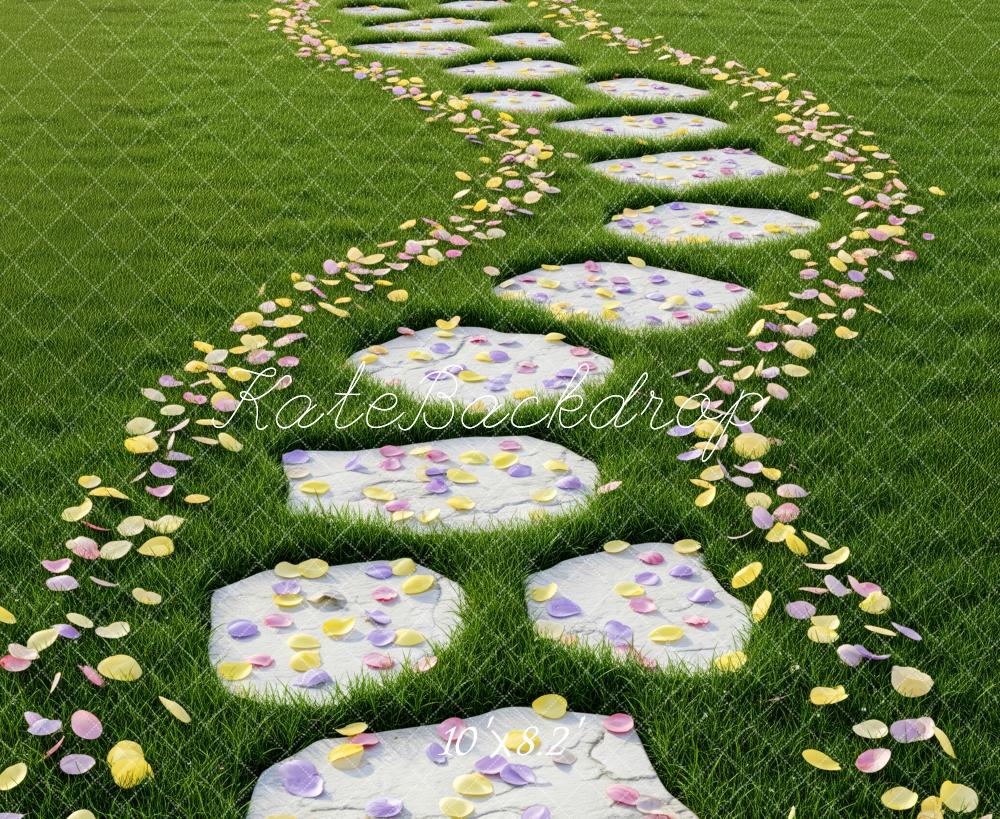 Kate Stone Path Petals Grass Floor Backdrop Designed by Patty Robert - Image 6