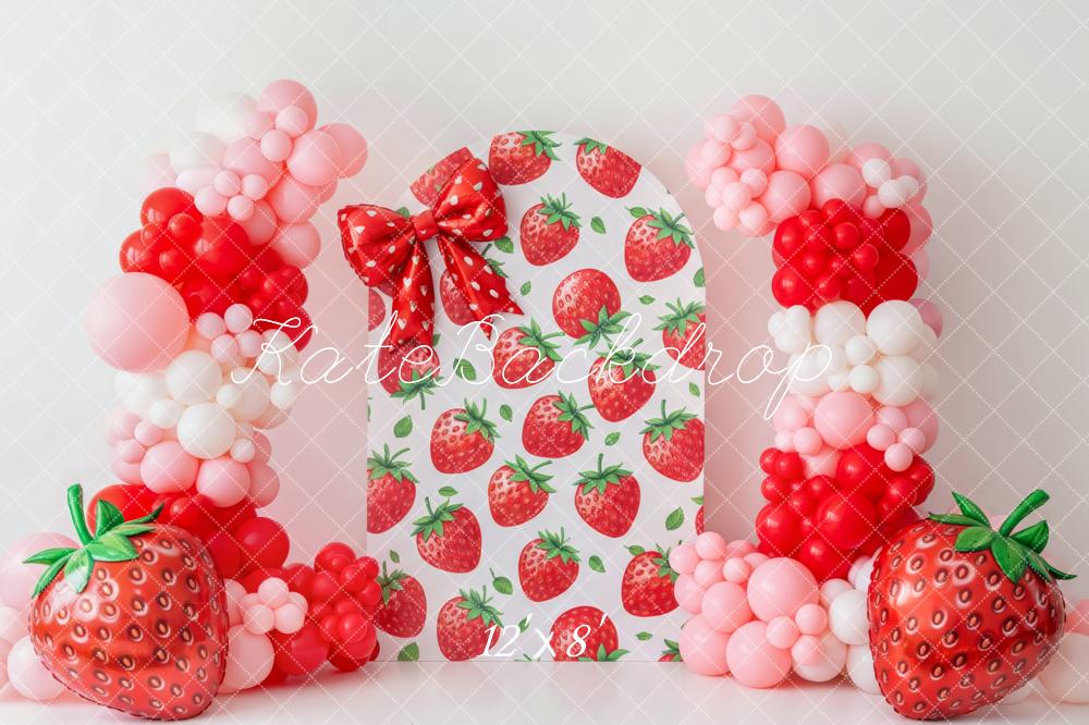 Kate Strawberry Arch Balloons Fleece Backdrop Designed by Patty Robert - Image 4