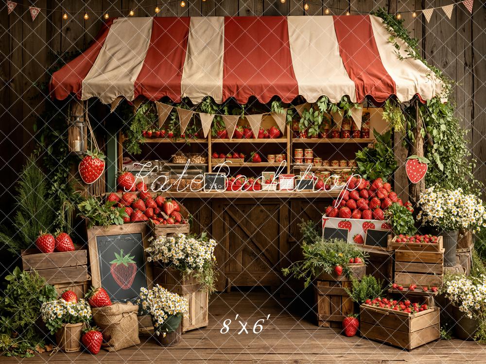 Kate Strawberry Market Stand Rustic Backdrop Designed by Emetselch - Image 4