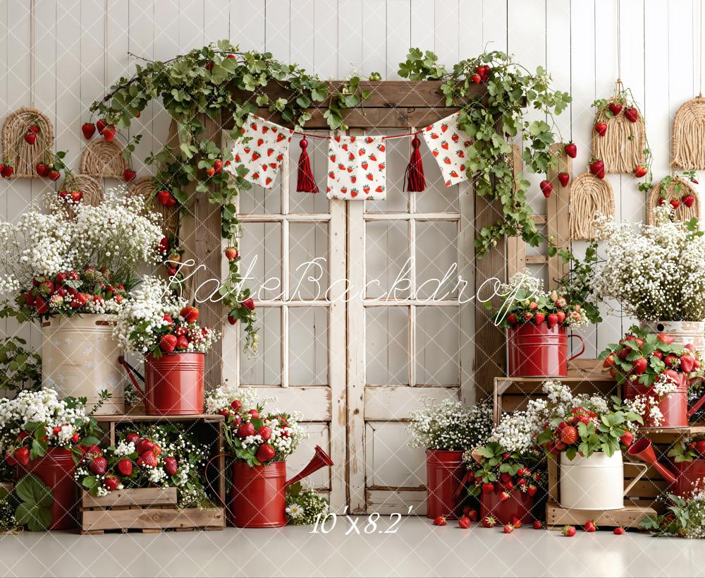 Kate Strawberry Vintage Window Backdrop Designed by Emetselch - Image 10
