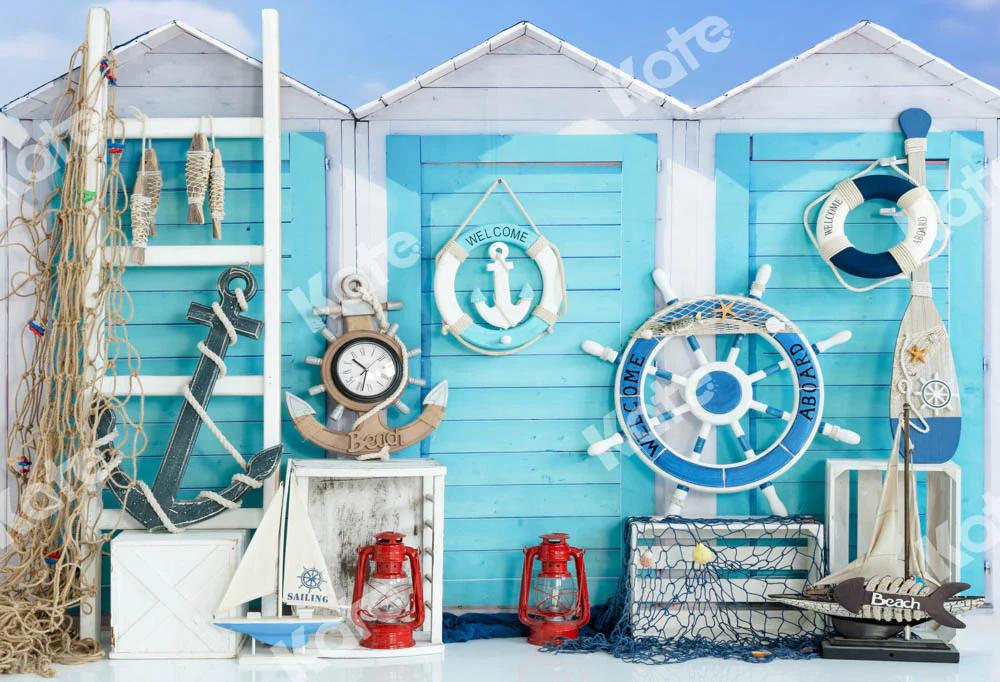 Kate Summer Blue Go Sail Fishing Backdrop Designed by Emetselch