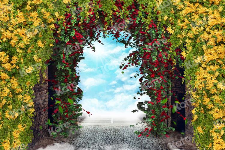 Kate Summer Floral Arch Wall Backdrop for Photography