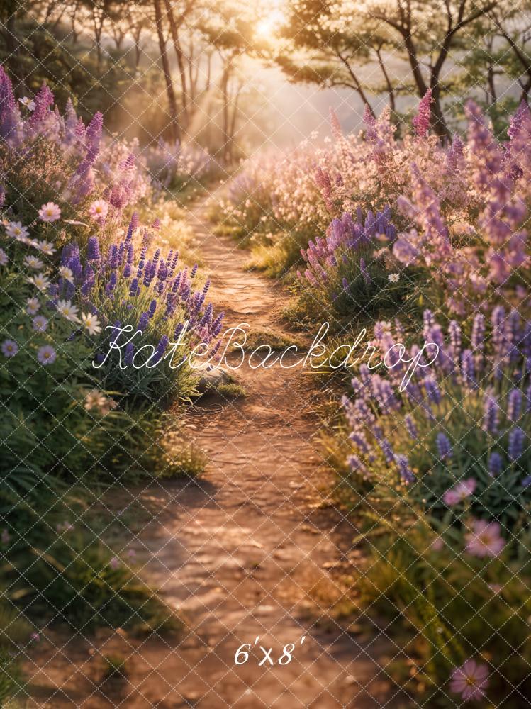 Kate Summer Floral Path Sunlight Backdrop Designed by Emetselch - Image 3