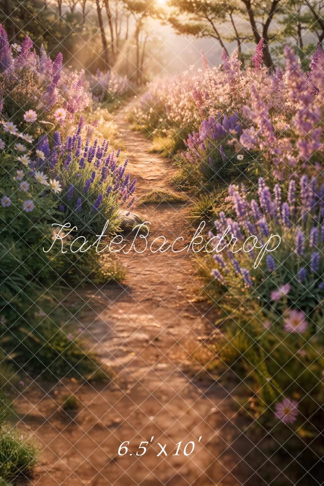 Kate Summer Floral Path Sunlight Backdrop Designed by Emetselch - Image 4