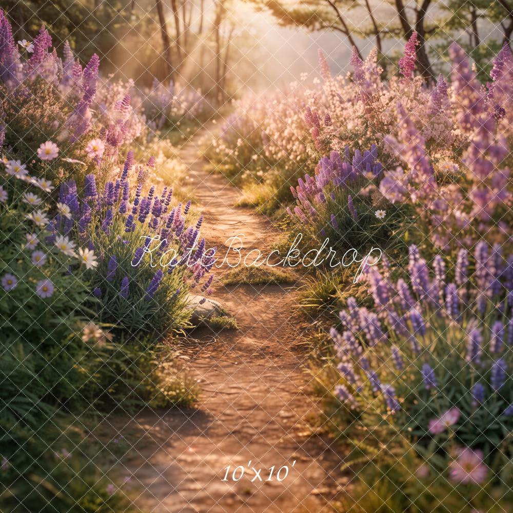 Kate Summer Floral Path Sunlight Backdrop Designed by Emetselch - Image 7