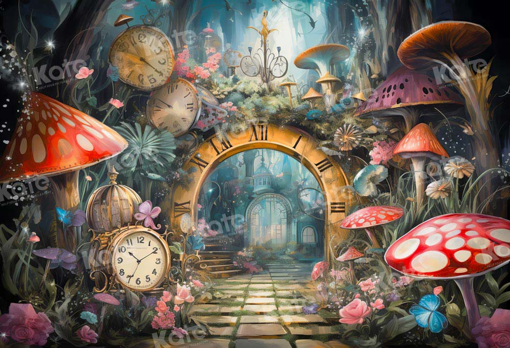 Kate Summer Jungle Mushroom Backdrop Designed by Chain Photography