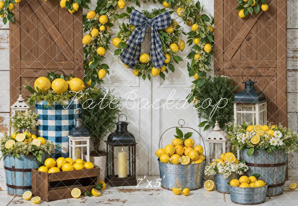 Kate Summer Lemon Barn Door Backdrop Designed by Emetselch