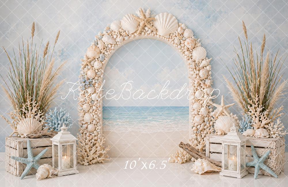 Kate Summer Seashells Arch Lanterns Coastal Backdrop Designed by Caitlin Lynch - Image 4