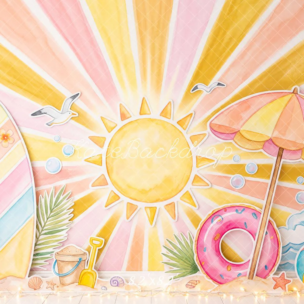 Kate Summer Sun Surfboard Umbrella Float Backdrop Designed by Patty Robert - Image 5