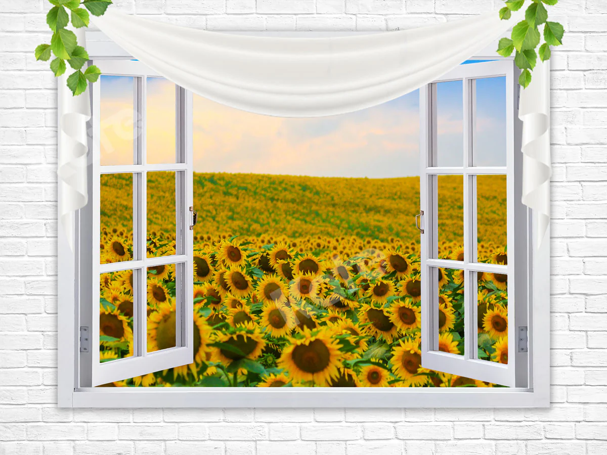 Kate Summer Sunflower Window Backdrop Designed By Ava Lee