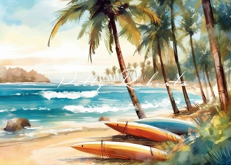 Kate Summer Surfing Beach Sea Backdrop Designed by Patty Robert