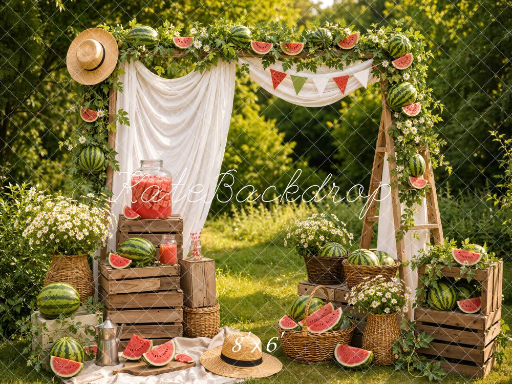 Kate Summer Watermelon Arch Crates Backdrop Designed by Emetselch - Image 3