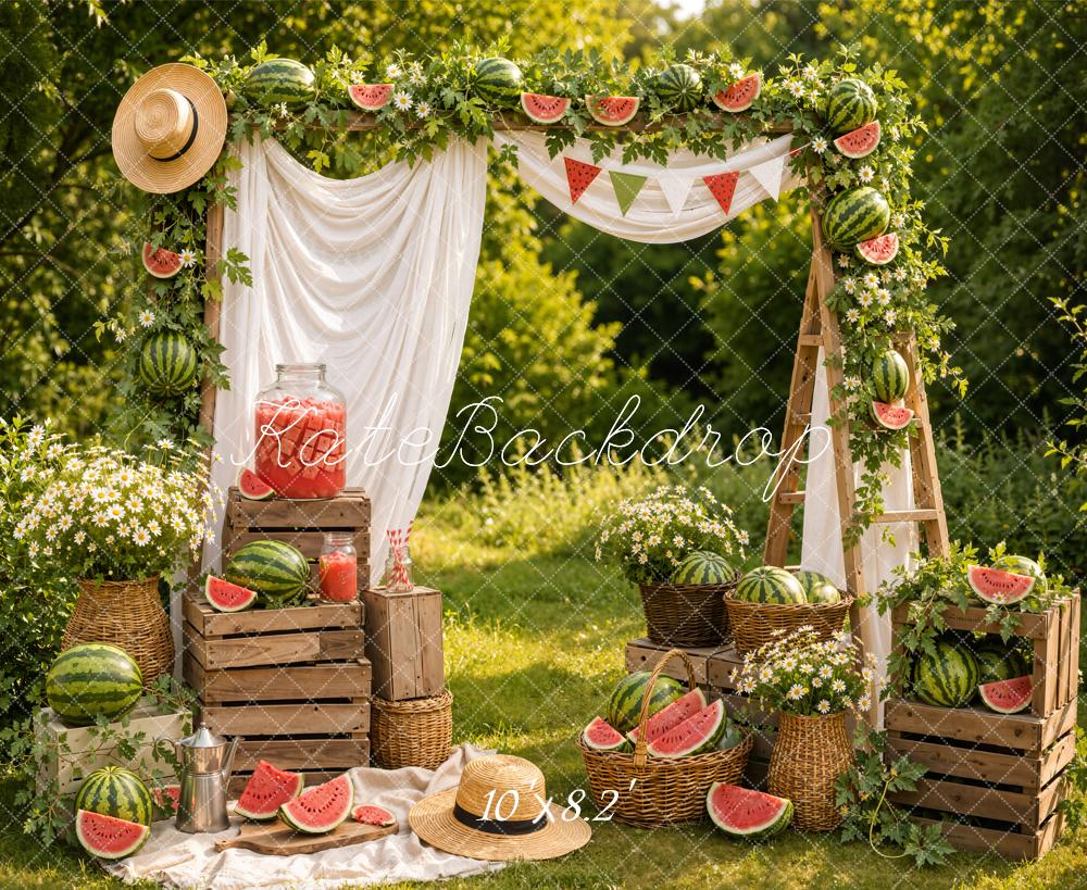 Kate Summer Watermelon Arch Crates Backdrop Designed by Emetselch - Image 6
