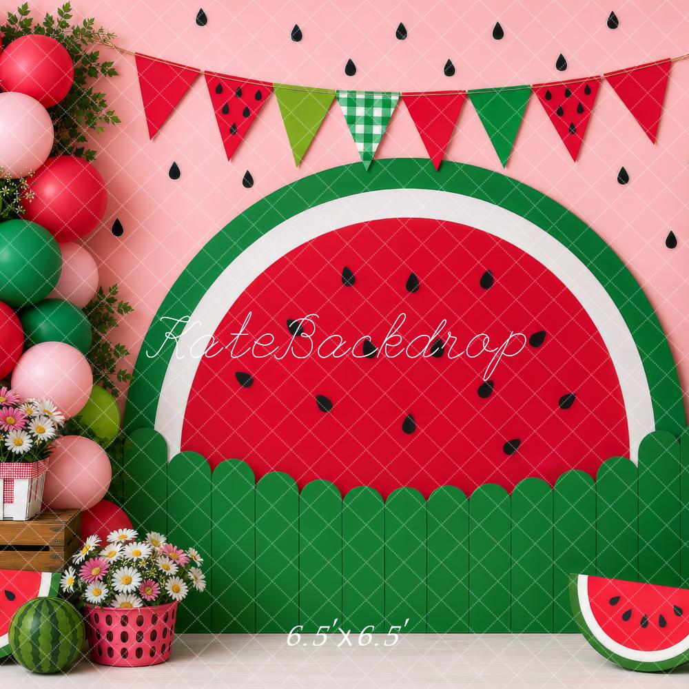 Kate Summer Watermelon Balloons Bunting Backdrop Designed by shutter swan - Image 2