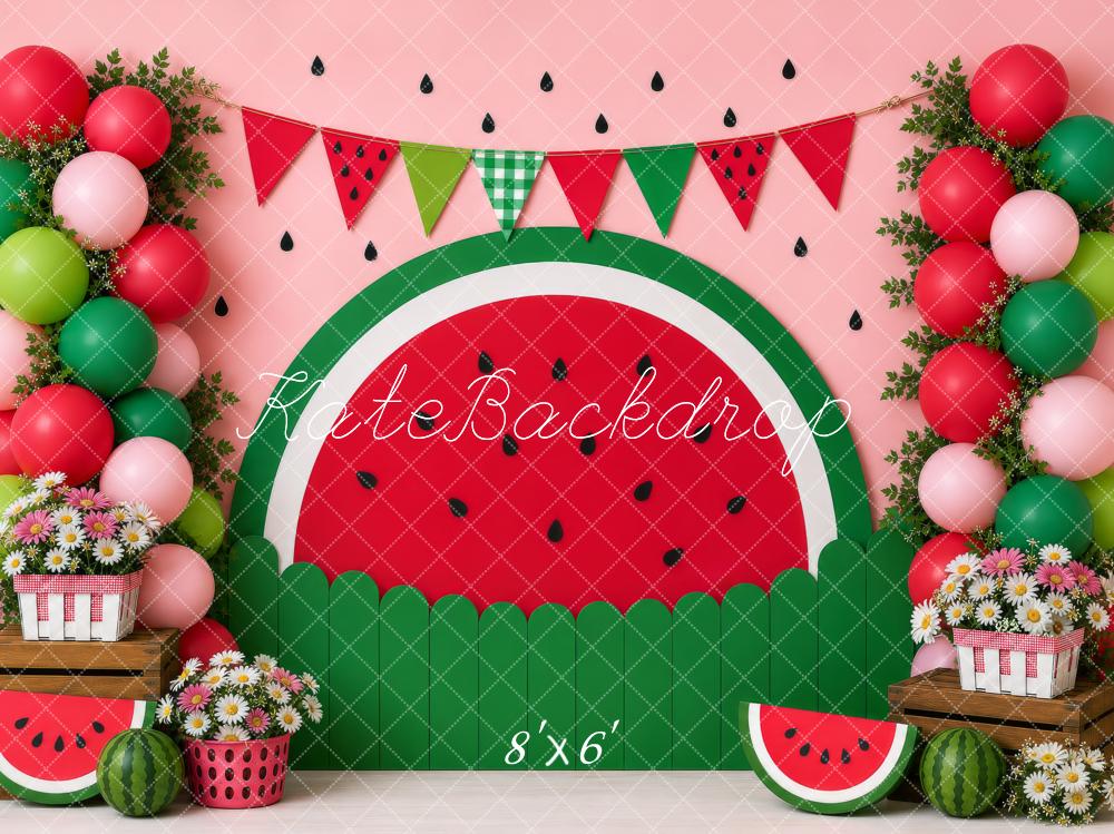 Kate Summer Watermelon Balloons Bunting Backdrop Designed by shutter swan - Image 3