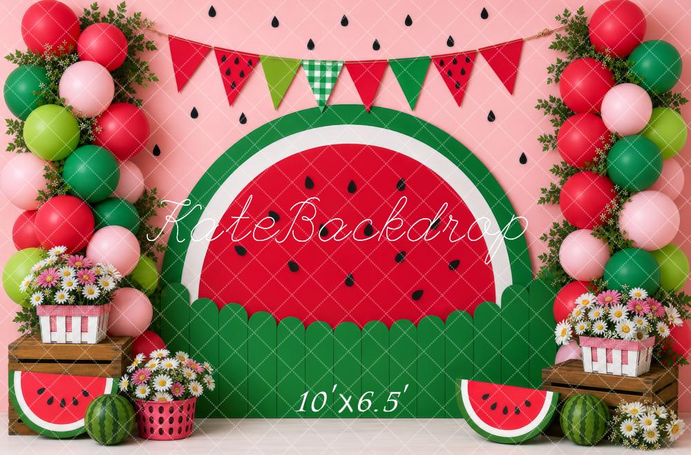 Kate Summer Watermelon Balloons Bunting Backdrop Designed by shutter swan - Image 4