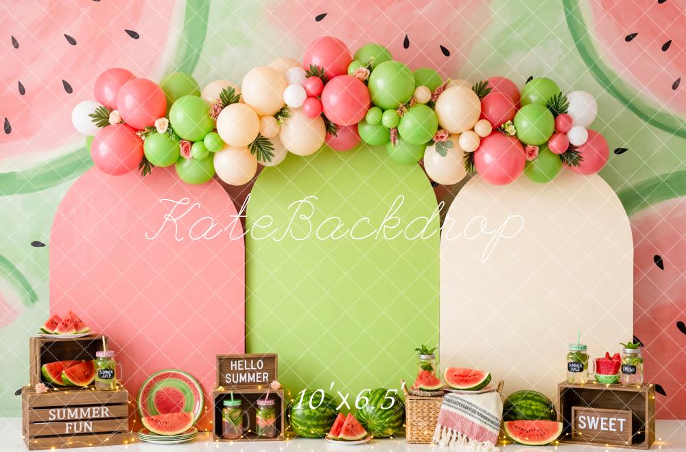 Kate Summer Watermelon Fruit Balloons Backdrop Designed by Patty Robert - Image 4