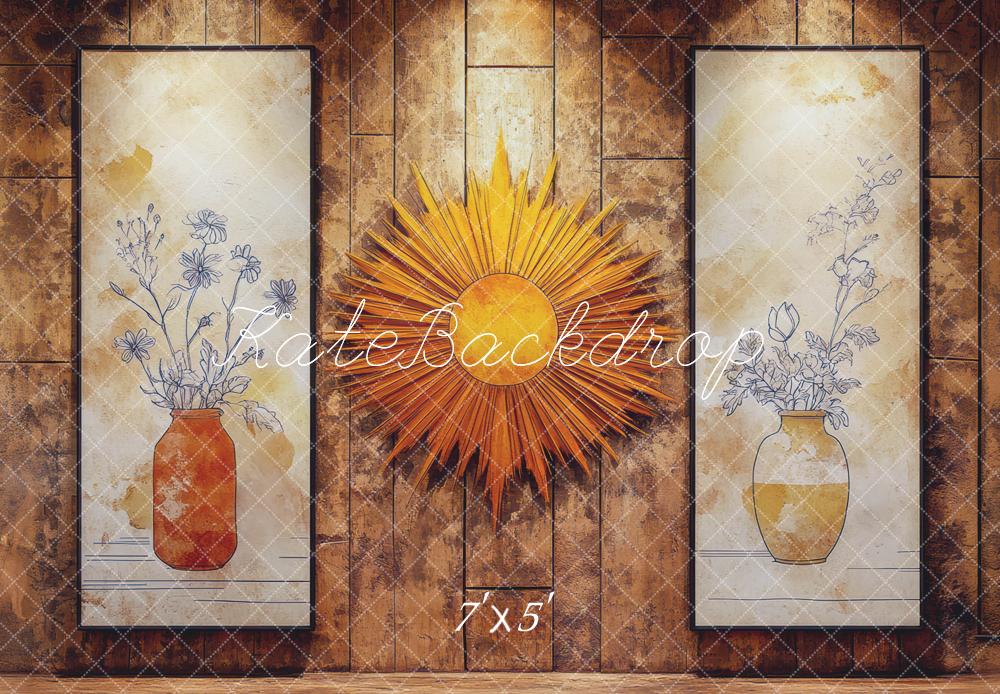 Kate Sunburst Floral Texture Backdrop Designed by Mini MakeBelieve