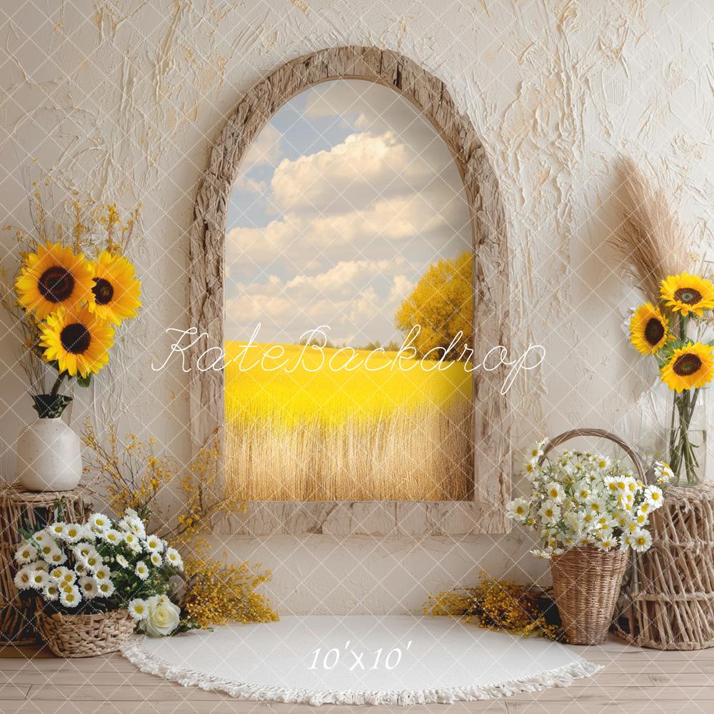 Kate Sunflower Arch Window Rustic Backdrop Designed by Mini MakeBelieve - Image 7