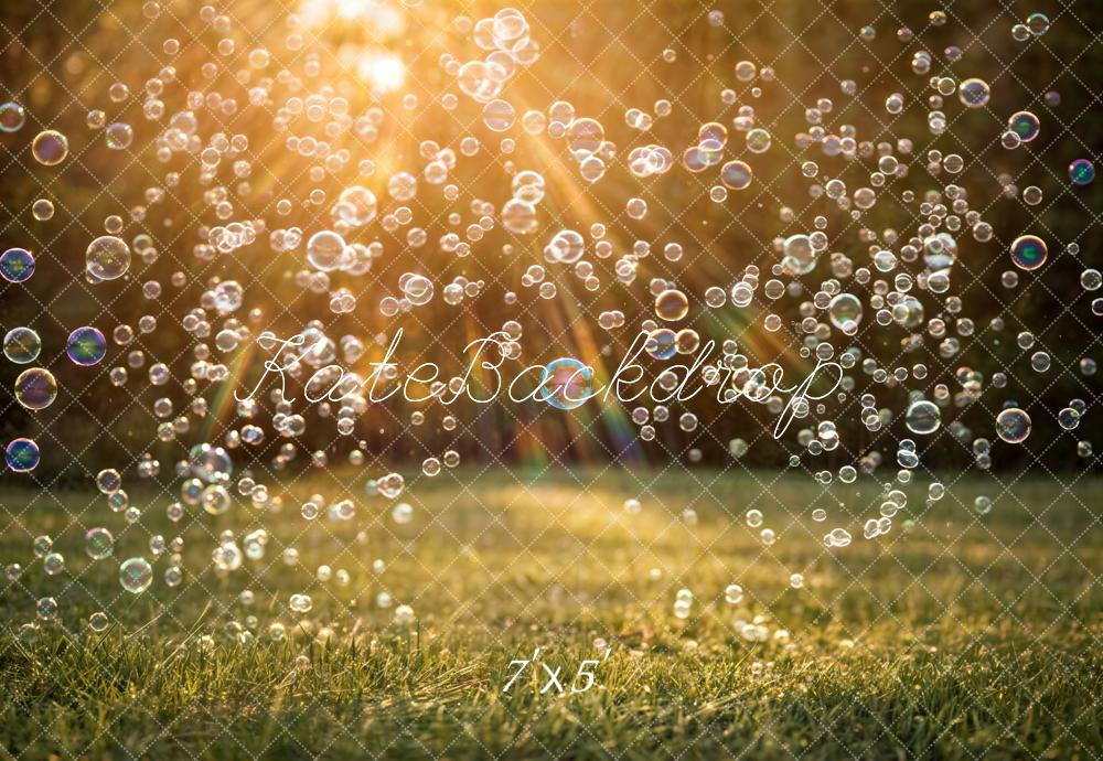 Kate Sunlight Bubbles Grass Field Backdrop Designed by Emetselch - Image 2