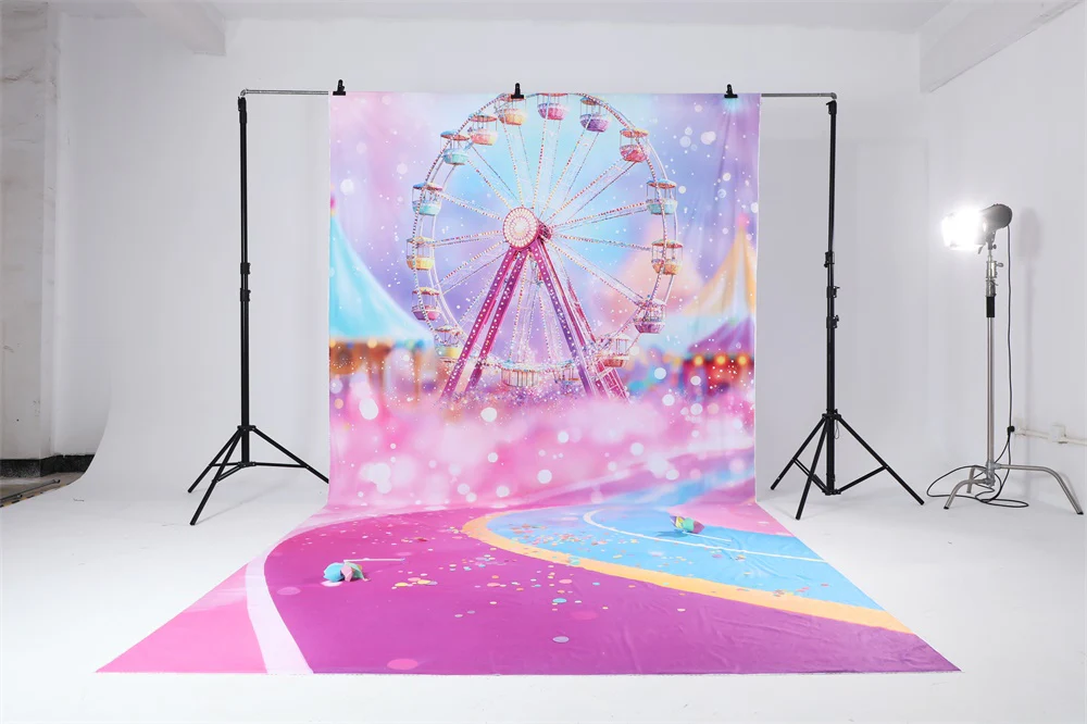 Kate Sweep Carnival Ferris Wheel Pink Backdrop Designed by Emetselch - Image 6