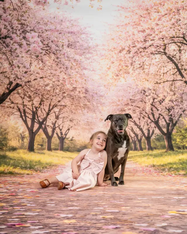 Kate Sweep Spring Cherry Blossom Path Backdrop Designed by Vertigo Productions