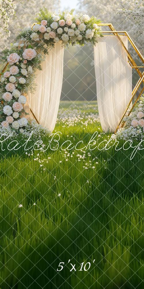 Kate Sweep Spring White Roses Frame Backdrop Designed by Mini MakeBelieve - Image 6