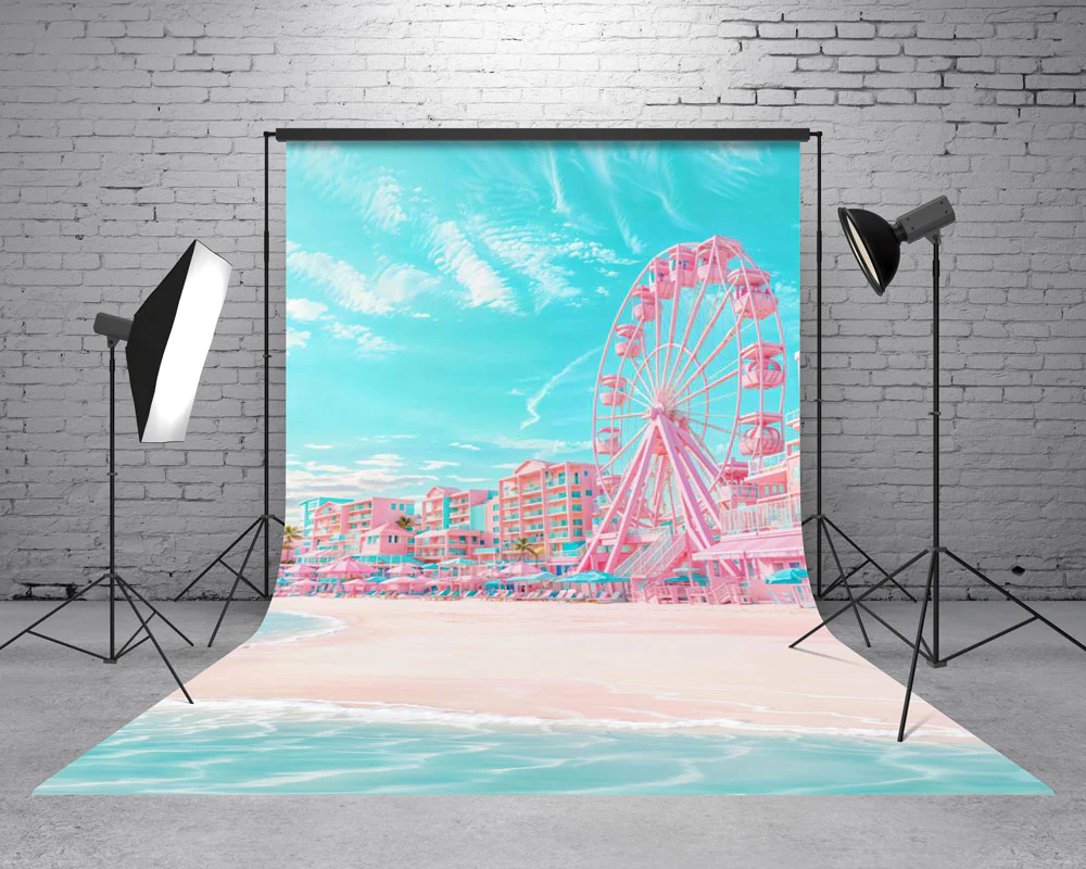 Kate Sweep Summer Beach Ferris Wheel Backdrop Designed by Emetselch