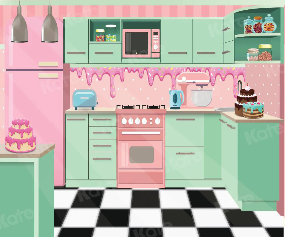 Kate Sweet Cute Kitchen Backdrop Designed by Pentaprisma - Image 7