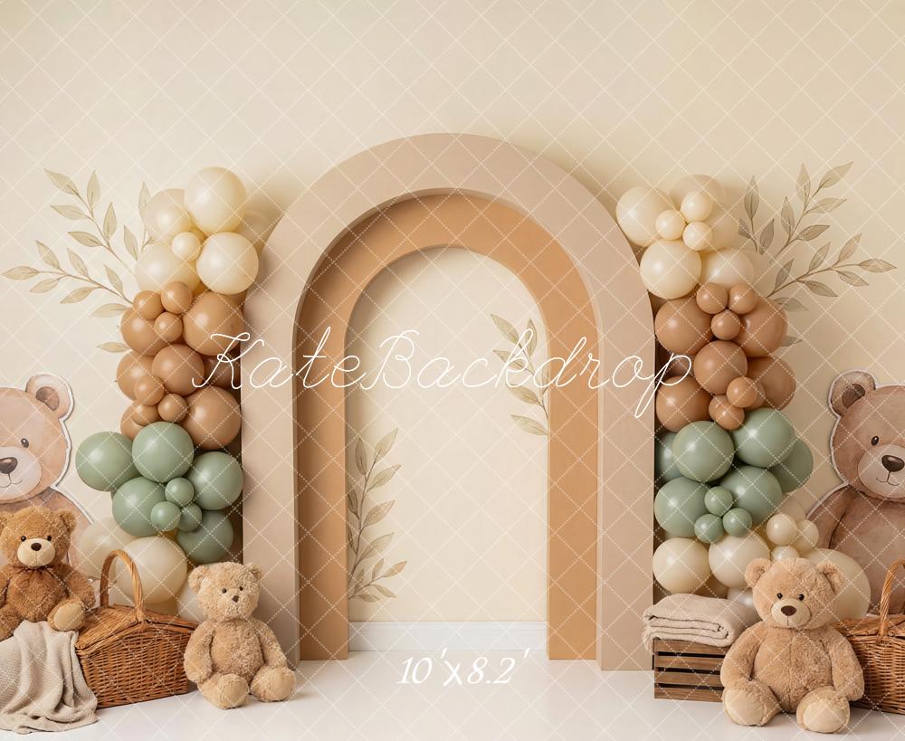 Kate Teddy Bear Balloons Arch Baskets Fleece Backdrop Designed by Patty Robert - Image 3